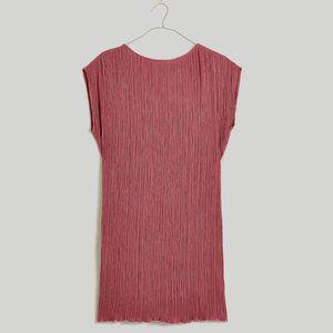NWT Madewell Plissé Mini Tee Dress in Pressed Grape Sz 2
